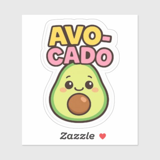 Kawaii Avocado Sticker (Vel)