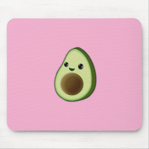 Kawaii Avocado Tekening Custom Pink Muismat