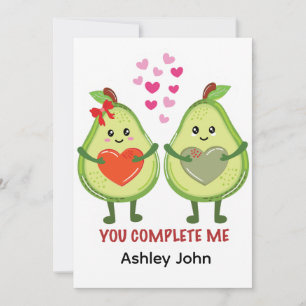 Kawaii Avocadopaar Je Bent Mijn Alles Bedankkaart