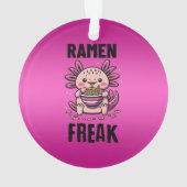 Kawaii Axalotl eten Ramen Ornament (achterkant)