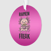 Kawaii Axalotl eten Ramen Ornament (voorkant)