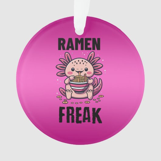 Kawaii Axalotl eten Ramen Ornament (voorkant)