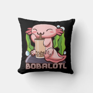 Kawaii Axolotl Cute Boba T-shirt Bubble Tea Anime Kussen