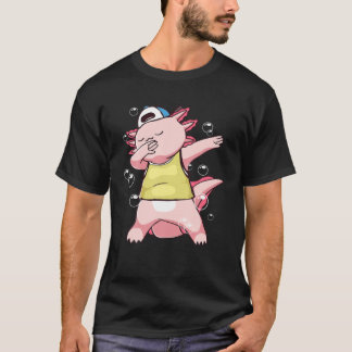 Kawaii Axolotl Dabbing Funny Dabber Dab T-shirt