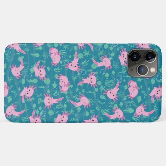 Kawaii Axolotl dans Ocean iPhone / coque ipad (Dos (Horizontal))