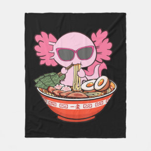 Kawaii Axolotl Eating Ramen Noodles Anime Girls Te Fleece Deken