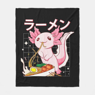 Kawaii Axolotl Eating Ramen Noodles Anime Girls Te Fleece Deken