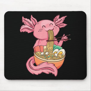 Kawaii Axolotl Eating Ramen Noodles Anime Kinder G Muismat