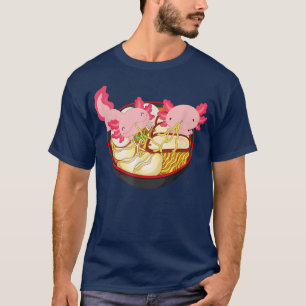 Kawaii Axolotl Eating Ramen Noodles Anime Kinder G T-shirt