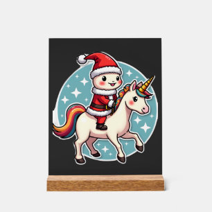Kawaii Axolotl Eenhoorn Kerstmis Kerstman Prettig Acryl Bord