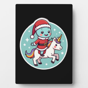 Kawaii Axolotl Eenhoorn Kerstmis Kerstman Prettig Fotoplaat