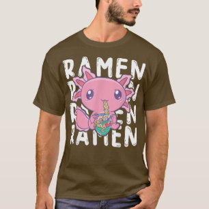 Kawaii Axolotl eet Japanse ramen Noodles Anime T-shirt