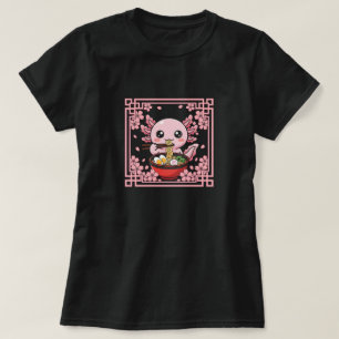 Kawaii axolotl Eet Ramen Noedels Japanse anime T-shirt