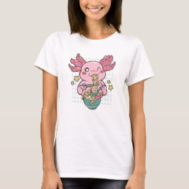 Kawaii Axolotl eet Ramen T-shirt