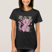 Kawaii Axolotl en aardbeienmelk T-shirt (Voorkant)