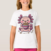 KAWAII AXOLOTL ETEN RAMEN ANIME T-SHIRT (Voorkant)