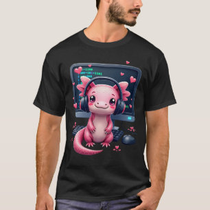Kawaii Axolotl Gamer Codeert T-shirt