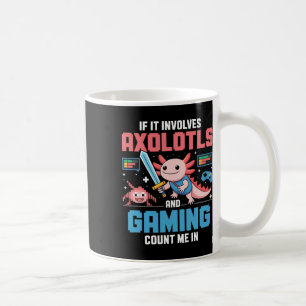 Kawaii Axolotl Gamer T-shirt Voor Jongens Meisjes  Koffiemok