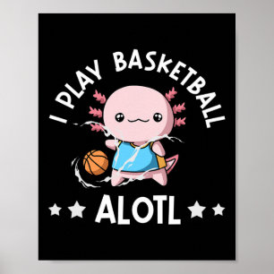 Kawaii Axolotl Grappige Pun Ik Speel Sketll Alotl Poster