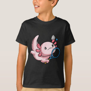 Kawaii Axolotl Grappige woordspeling Fun Badminton T-shirt