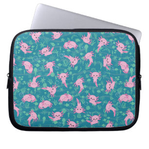 Kawaii Axolotl in Ocean Electronics Bag Laptop Sleeve