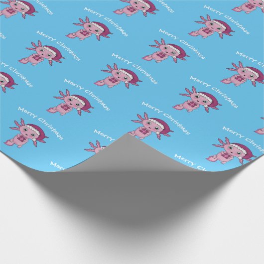 Kawaii Axolotl Kerstmis Cadeaupapier (Hoek)