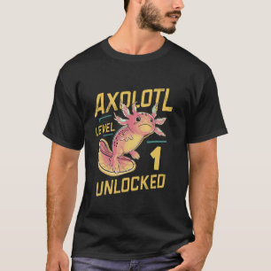 Kawaii Axolotl Niveau 1 Vrijgegeven Grappige Verja T-shirt