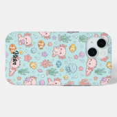 Kawaii Axolotl Ocean Pattern Phone Case (Achterkant (horizontaal))