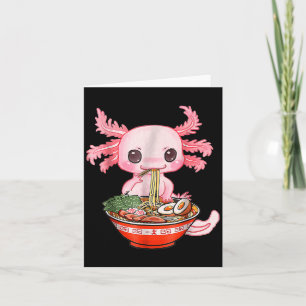 Kawaii Axolotl Ramen Food Japanese Funny Graphic A Kaart