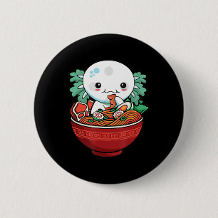 Kawaii Axolotl Ramen Japanese Anime Lover Teen Gir Ronde Button 5,7 Cm