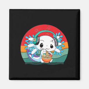 Kawaii Axolotl Ramen Nodles Retro Vintage Anime J Magneet