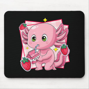 Kawaii Axolotl Strawberry Milk Japans Anime Gift Muismat