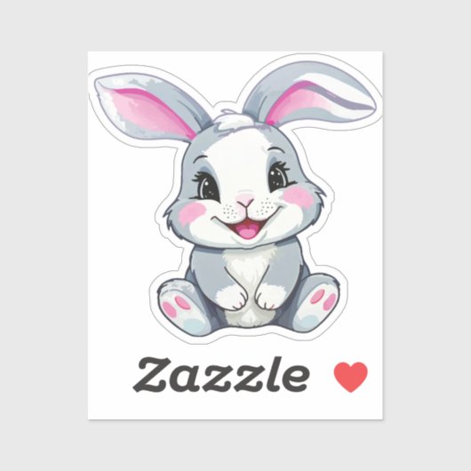 Kawaii Baby Bunny Sticker (Vel)