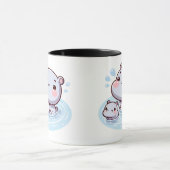 Kawaii Baby Hippos Swimming Mug Design (Centre)