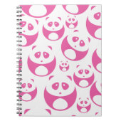 Kawaii Baby Roze en White Panda Pattern Notitieboek (Voorkant)