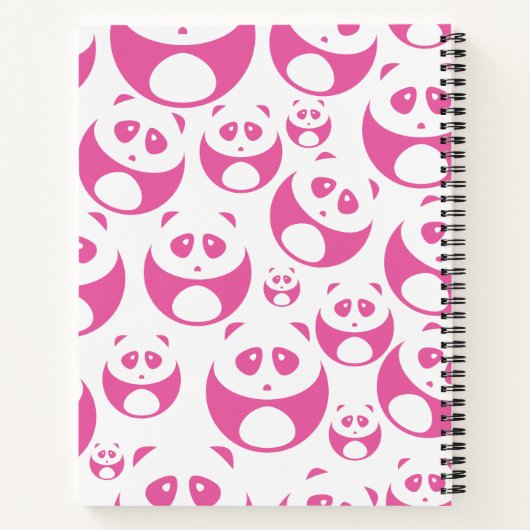 Kawaii Baby Roze en White Panda Pattern Notitieboek (Achterkant)