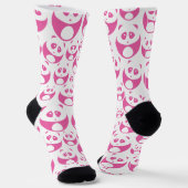 Kawaii Baby Roze en White Panda Pattern Sokken (Gebogen)