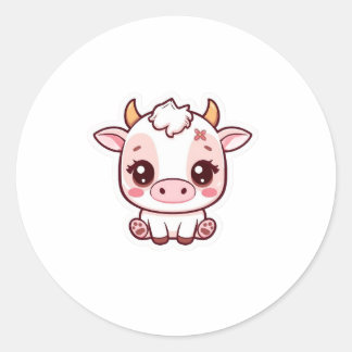 Kawaii Babykoe Sticker – Mooie Pastel Chibi Koe Vi