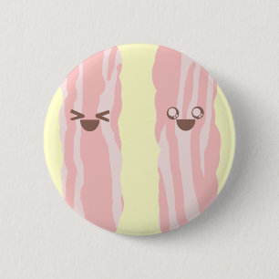 kawaii bacon zo blij ontbijt ronde button 5,7 cm