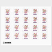Kawaii Ballet Poedel met een pluizige tutu Vierkante Sticker (Vel)