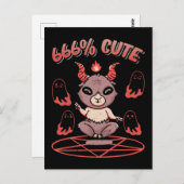 Kawaii Baphomet Occult Devil Goat Briefkaart (Voorkant / Achterkant)