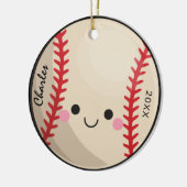 Kawaii Baseball Softball Kinder Gepersonaliseerde  Keramisch Ornament (Links)