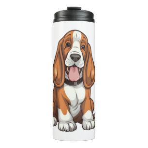 Kawaii Basset Hound Puppy Thermosbeker