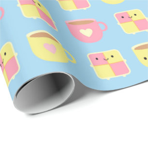 Kawaii Battenberg Cake & Cup in Tea Cadeaupapier