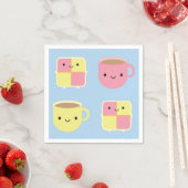 Kawaii Battenberg Cake & Cup in Tea Servet (Insitu)