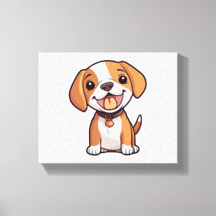 Kawaii Beagle Puppy Canvas Afdruk