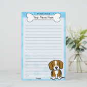 Kawaii Beagle Stationery Briefpapier (Staand voorkant)