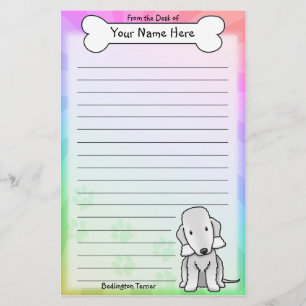 Kawaii Bedlington Terrier Stationery Briefpapier