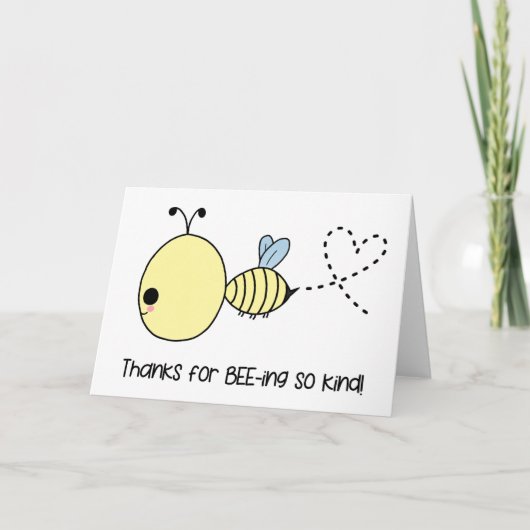Kawaii Bee Carte de remerciements (Devant)