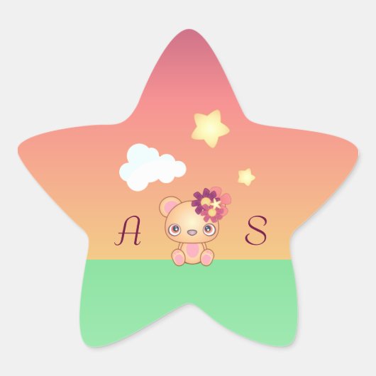 Kawaii Beer Ster Sticker (Voorkant)